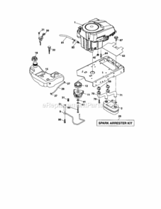Page E Diagram and Parts List for  Craftsman Lawn Tractor