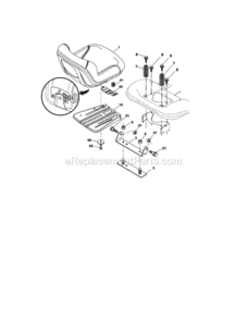 Page F Diagram and Parts List for  Craftsman Lawn Tractor
