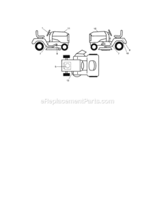 Page H Diagram and Parts List for  Craftsman Lawn Tractor
