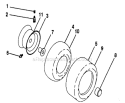 Wheels And Tires Diagram and Parts List for  Craftsman Lawn Tractor