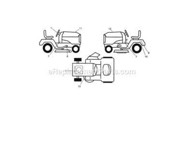 Page H Diagram and Parts List for  Craftsman Lawn Tractor