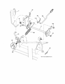 Page J Diagram and Parts List for  Craftsman Lawn Tractor