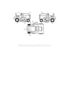Page H Diagram and Parts List for  Craftsman Lawn Tractor