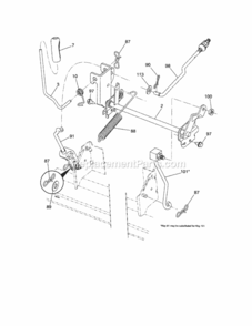 Page J Diagram and Parts List for  Craftsman Lawn Tractor