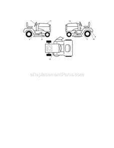Page F Diagram and Parts List for  Craftsman Lawn Tractor