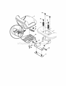 Page E Diagram and Parts List for  Craftsman Lawn Tractor