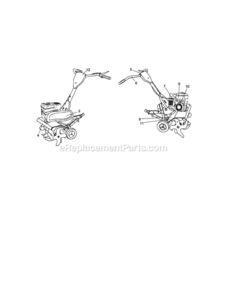 Page F Diagram and Parts List for  Craftsman Tiller