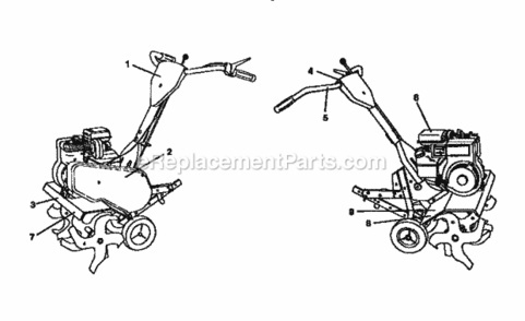 Page F Diagram and Parts List for  Craftsman Tiller