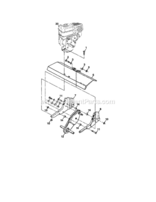 Page E Diagram and Parts List for  Craftsman Tiller