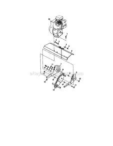 Page E Diagram and Parts List for  Craftsman Tiller