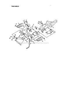 Page E Diagram and Parts List for  Craftsman Tiller