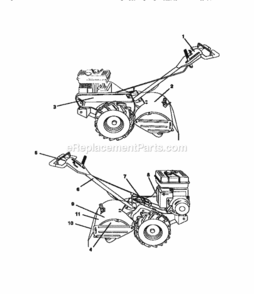 Page G Diagram and Parts List for  Craftsman Tiller