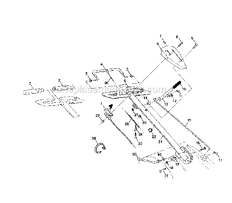 Handles Diagram and Parts List for  Craftsman Tiller