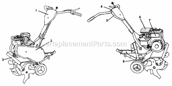 Page F Diagram and Parts List for  Craftsman Tiller