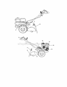 Page G Diagram and Parts List for  Craftsman Tiller