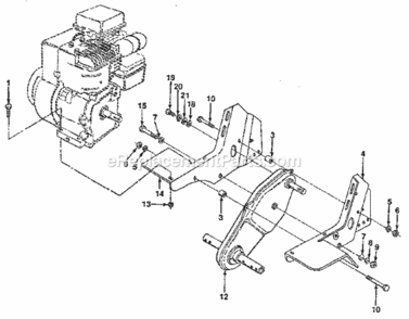 Page E Diagram and Parts List for  Craftsman Tiller