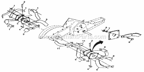 Page F Diagram and Parts List for  Craftsman Tiller