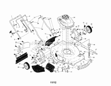 Page A Diagram and Parts List for  Craftsman Lawn Mower