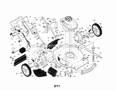 Page A Diagram and Parts List for  Craftsman Lawn Mower