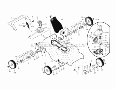 Page B Diagram and Parts List for  Craftsman Lawn Mower