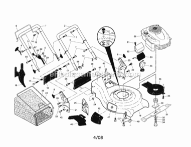 Page A Diagram and Parts List for  Craftsman Lawn Mower