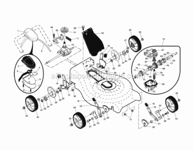 Page B Diagram and Parts List for  Craftsman Lawn Mower