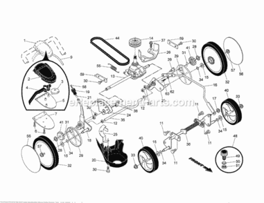 Page B Diagram and Parts List for  Craftsman Lawn Mower