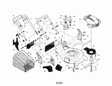Page A Diagram and Parts List for  Craftsman Lawn Mower