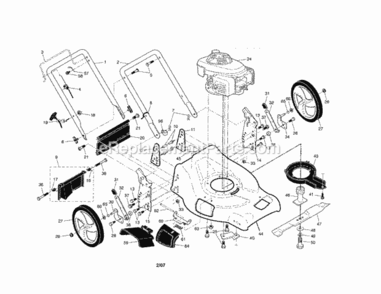 Page A Diagram and Parts List for  Craftsman Lawn Mower