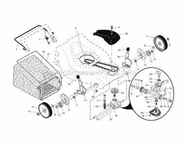 Page B Diagram and Parts List for  Craftsman Lawn Mower