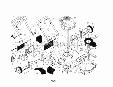 Page A Diagram and Parts List for  Craftsman Lawn Mower