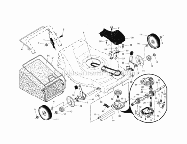 Page B Diagram and Parts List for  Craftsman Lawn Mower