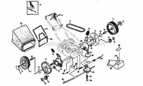 Page B Diagram and Parts List for  Craftsman Lawn Mower