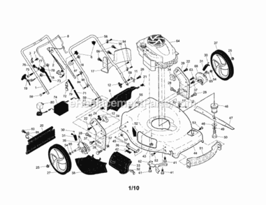 Page A Diagram and Parts List for  Craftsman Lawn Mower