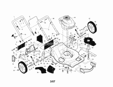 Page A Diagram and Parts List for  Craftsman Lawn Mower