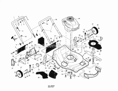 Page A Diagram and Parts List for  Craftsman Lawn Mower