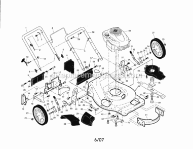 Page A Diagram and Parts List for  Craftsman Lawn Mower