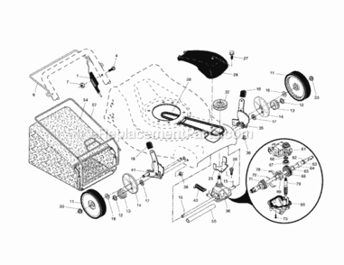Page B Diagram and Parts List for  Craftsman Lawn Mower