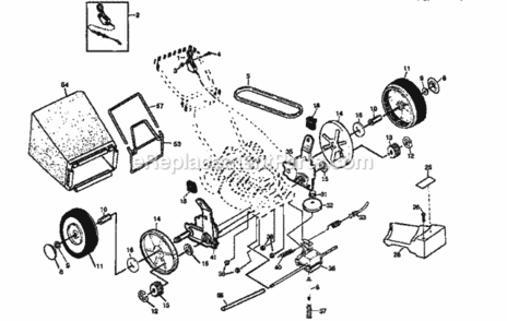 Page B Diagram and Parts List for  Craftsman Lawn Mower