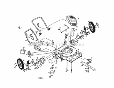 Page A Diagram and Parts List for  Craftsman Lawn Mower