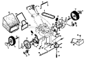 Drive Assembly Diagram and Parts List for  Craftsman Lawn Mower
