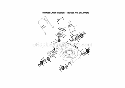 Page B Diagram and Parts List for  Craftsman Lawn Mower