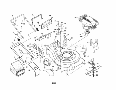 Page A Diagram and Parts List for  Craftsman Lawn Tractor