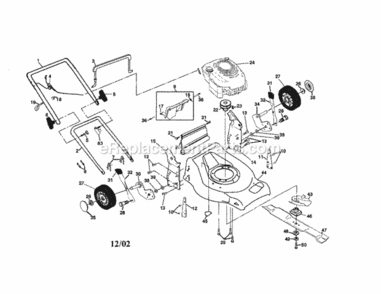 Page A Diagram and Parts List for  Craftsman Lawn Mower