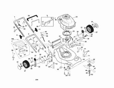 Page A Diagram and Parts List for  Craftsman Lawn Tractor