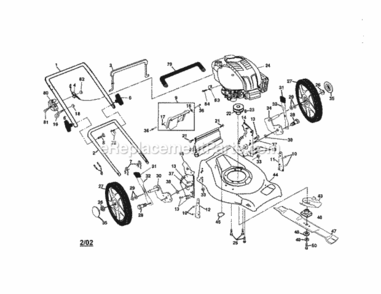 Page A Diagram and Parts List for  Craftsman Lawn Mower