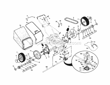 Page B Diagram and Parts List for  Craftsman Lawn Mower