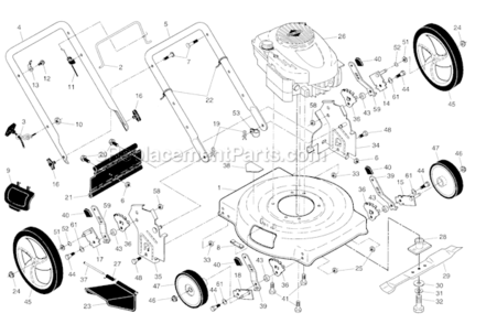 Page A Diagram and Parts List for  Craftsman Lawn Mower