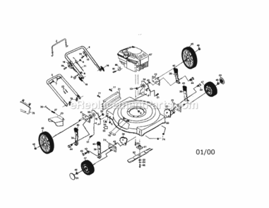Page A Diagram and Parts List for  Craftsman Lawn Mower