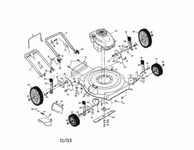 Page A Diagram and Parts List for 917387480  Craftsman Lawn Mower